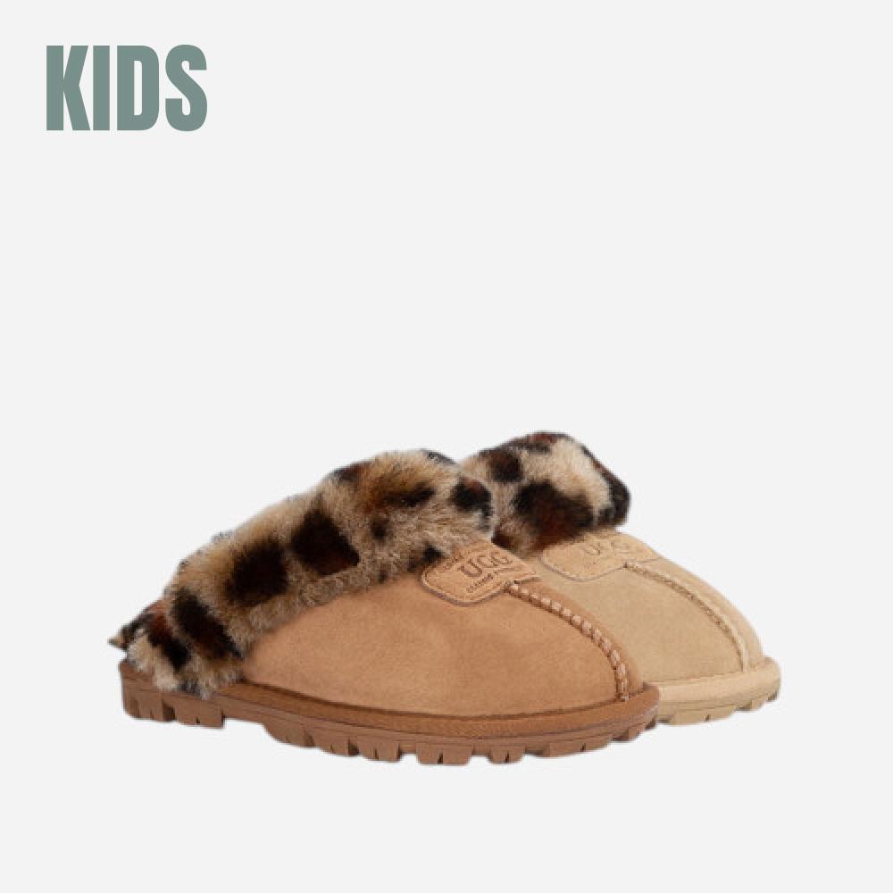 OZWEAR UGG 오즈웨어 키즈 코켓 슬리퍼 (레오파드)