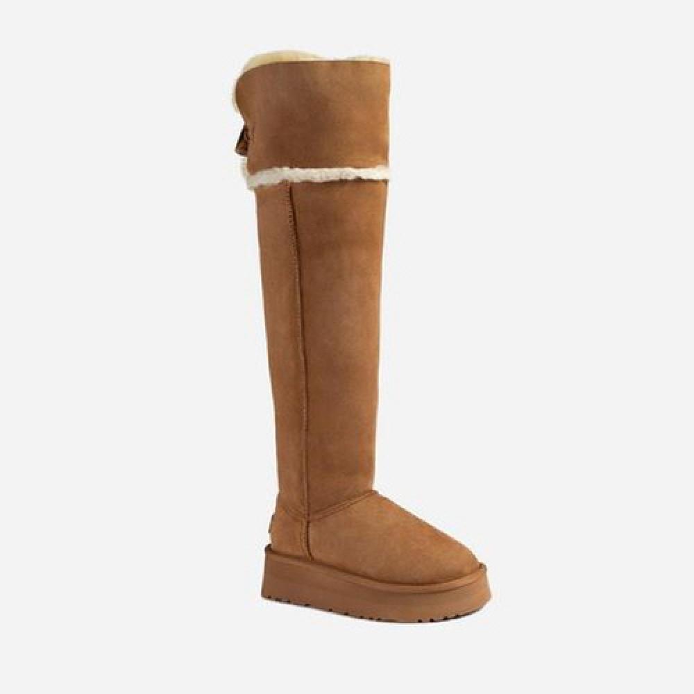 OZWEAR UGG 오즈웨어 더플 버튼 플랫폼 롱부츠 (독점모델) 3.5CM