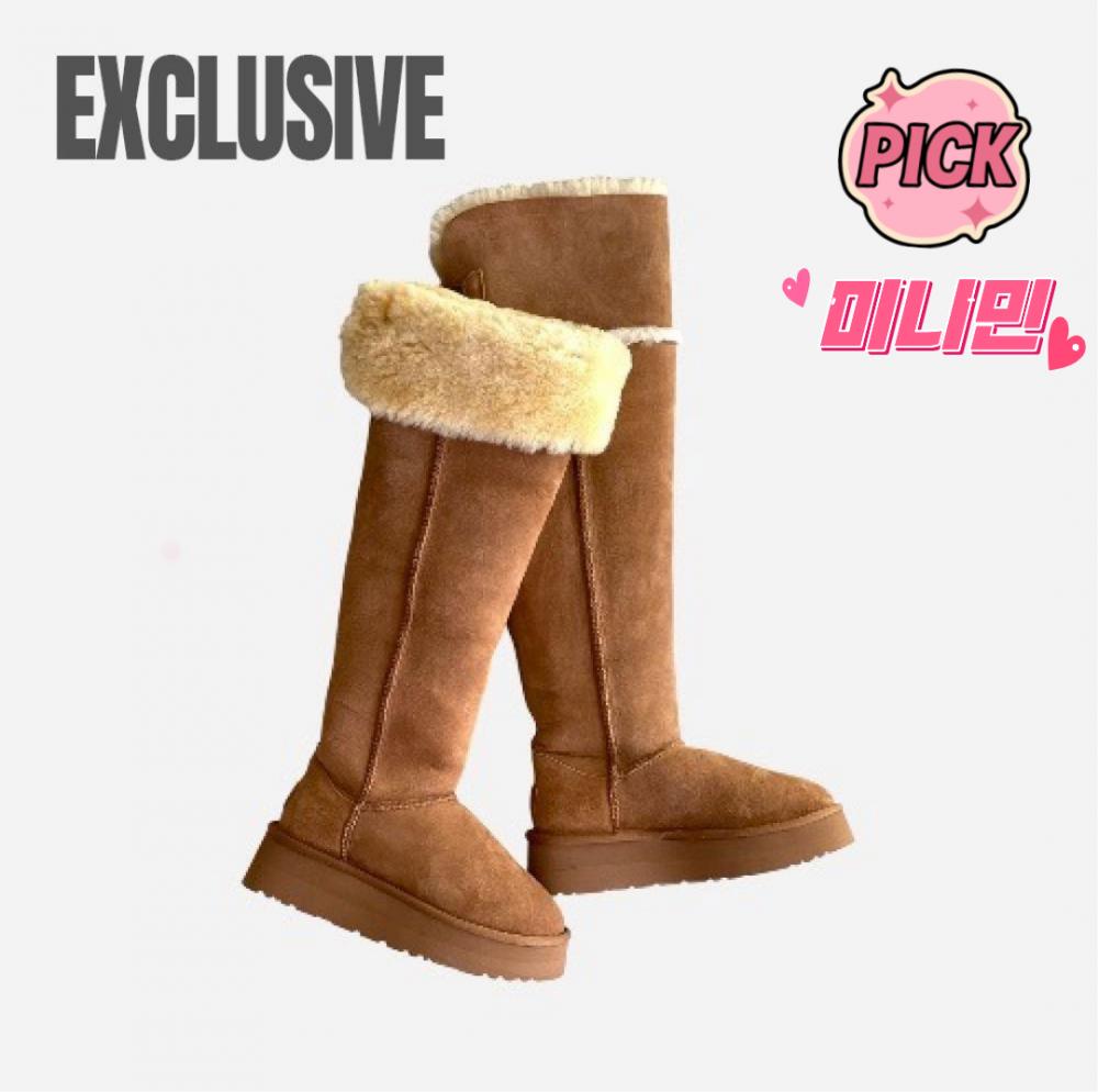 OZWEAR UGG 오즈웨어 더플 버튼 플랫폼 롱부츠 (독점모델) 3.5CM