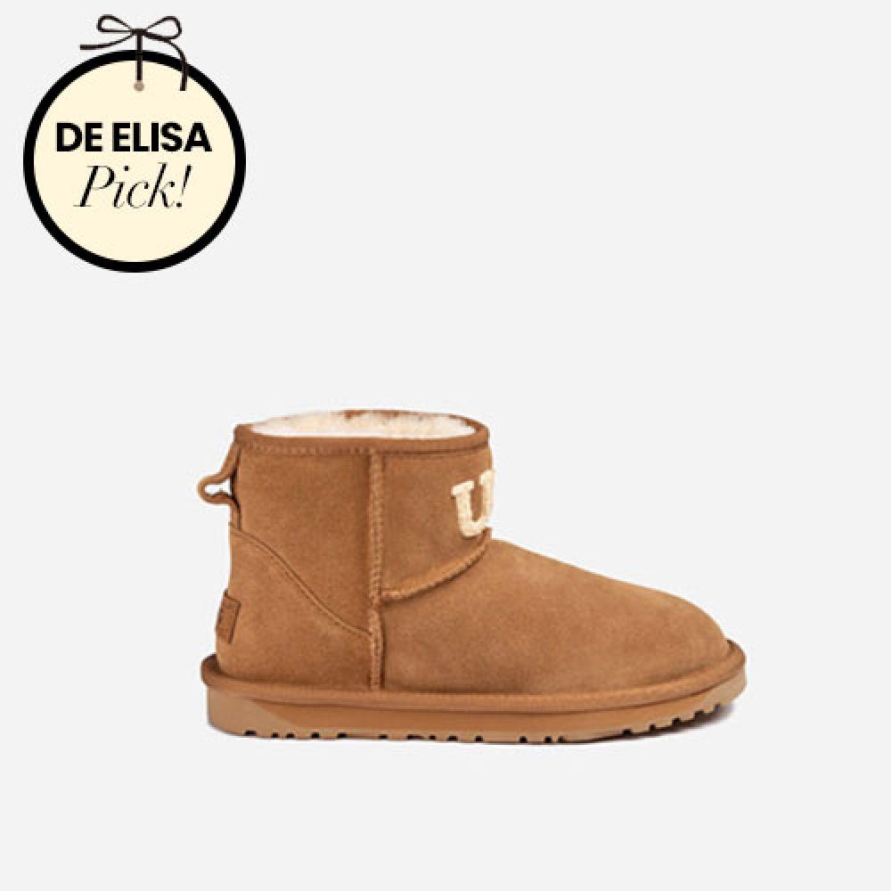 [드엘리사픽] OZWEAR UGG 오즈웨어 니트 로고 미니 어그부츠