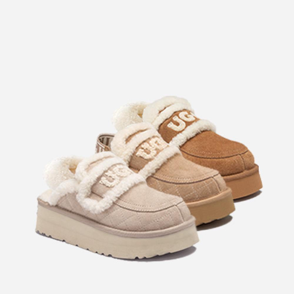 [러브지나 독점] 오즈웨어 바이올렛 시어링 플랫폼 슬리퍼 (3WAY)